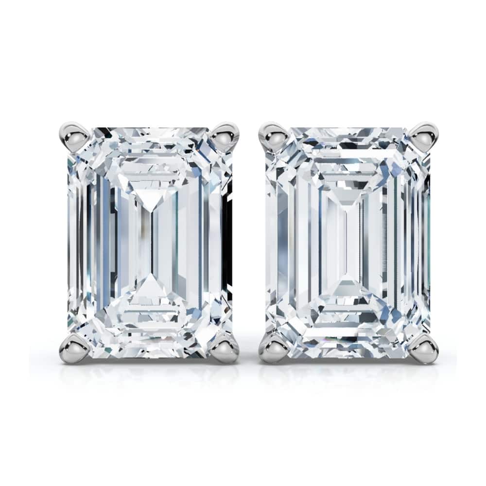 Bliss Diamond 2Ct TW Emerald Cut Diamond Studs Gold Lab Grown