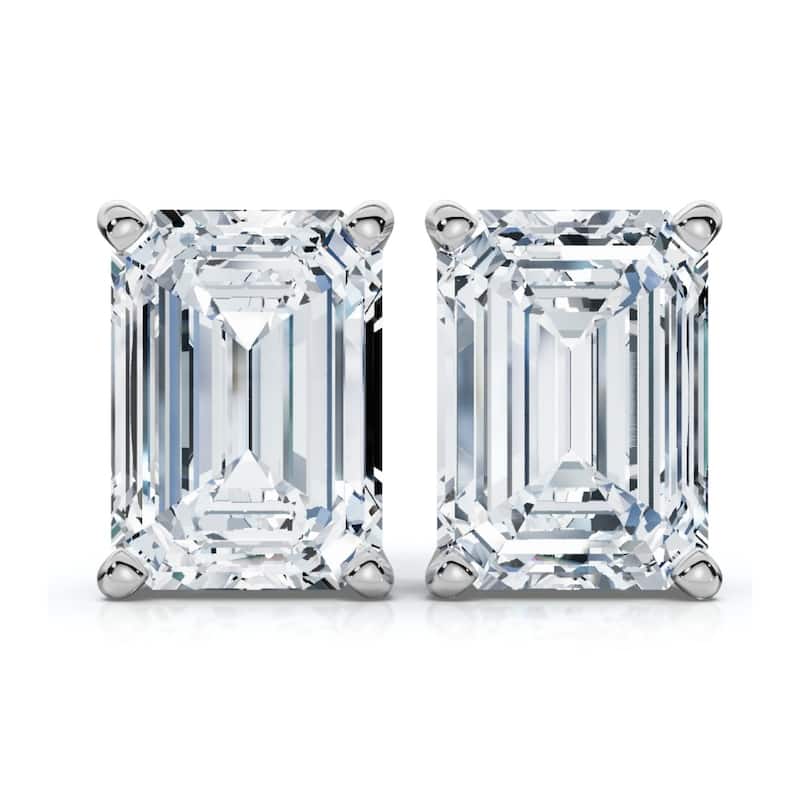 Bliss Diamond 2Ct TW Emerald Cut Diamond Studs Gold Lab Grown - White
