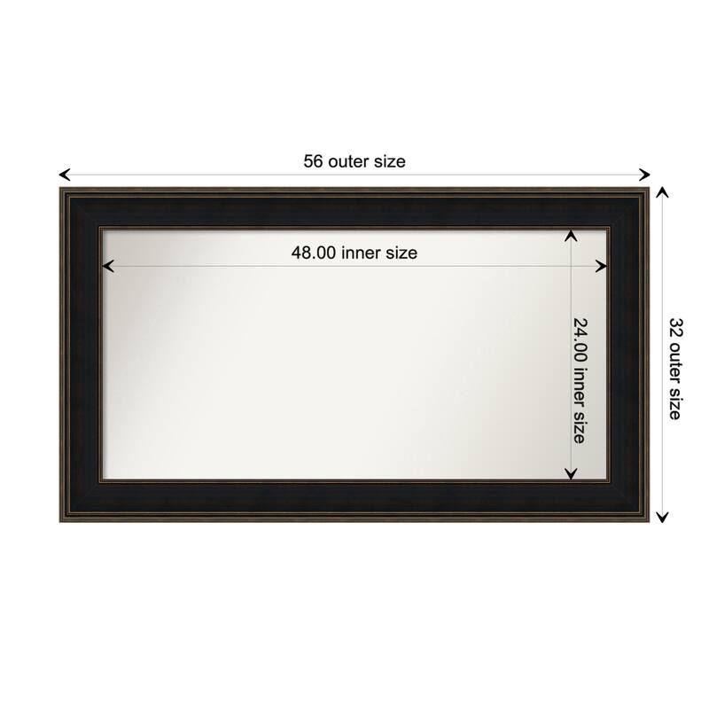 Wall Mirror Choose Your Custom Size-Oversized, Mezzanine Espresso Wood