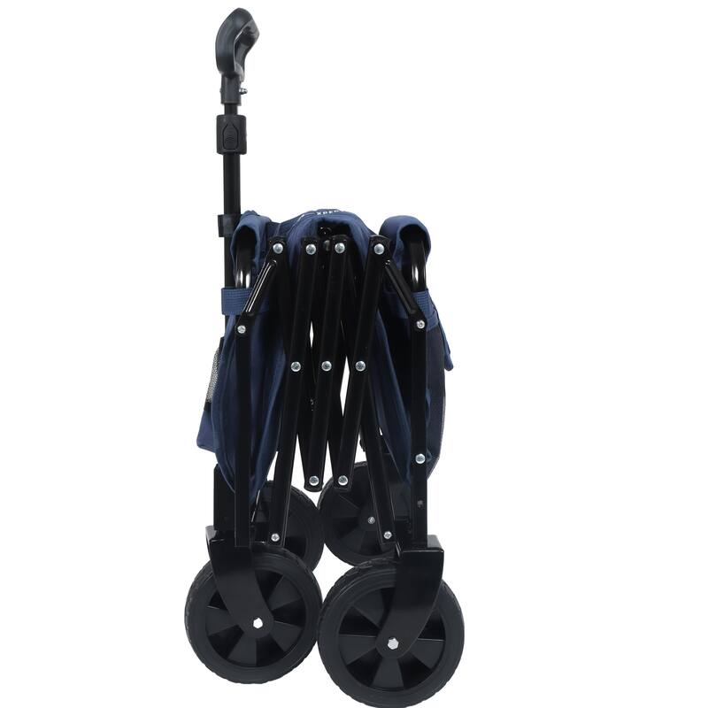 Expandable Dual-Layer Utility Wagon with 100% Extra Space - Grocery Cart for Camping, Shopping, Sports, Gardening, Fishing