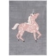 preview thumbnail 49 of 68, SAFAVIEH, Carousel Kids Mareke Unicorn Rug 4' x 6' - Grey/Pink