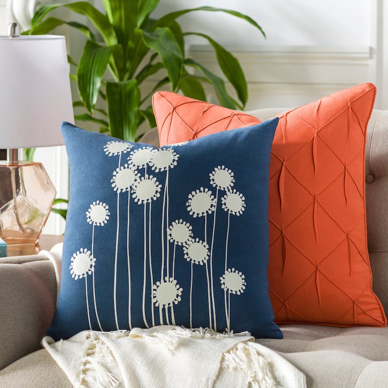 Arisha Flower & Stem Sillhouette Throw Pillow.