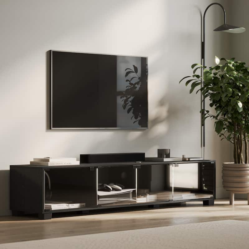 Black Glass TV Stand, TV's up to 85"