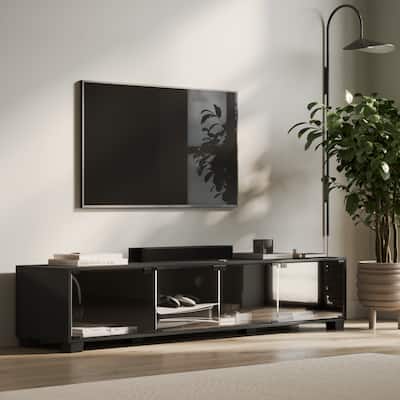Black Glass TV Stand, TV's up to 85"
