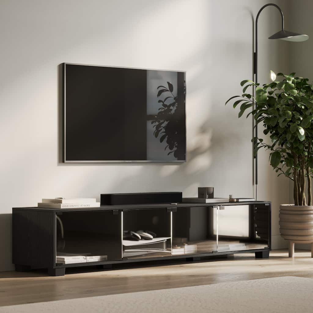 Black Glass TV Stand, TV's up to 85"