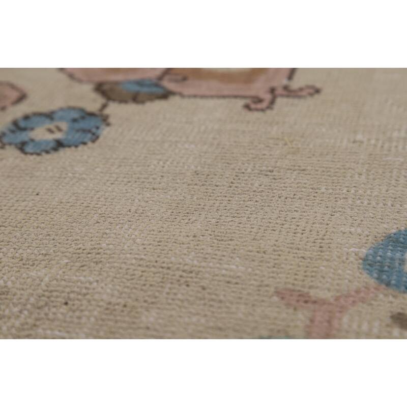 Beige / Ivory Medallion Tabriz Persian Rug Hand-Knotted Wool Carpet - 8'0"x 11'4"