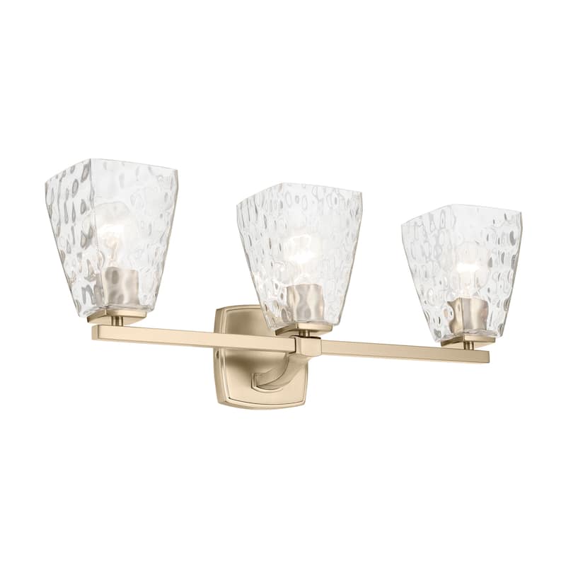 Kichler Lighting Marant 23.75" 3-Light Vanity Light with Clear Water Glass in Champagne Bronze