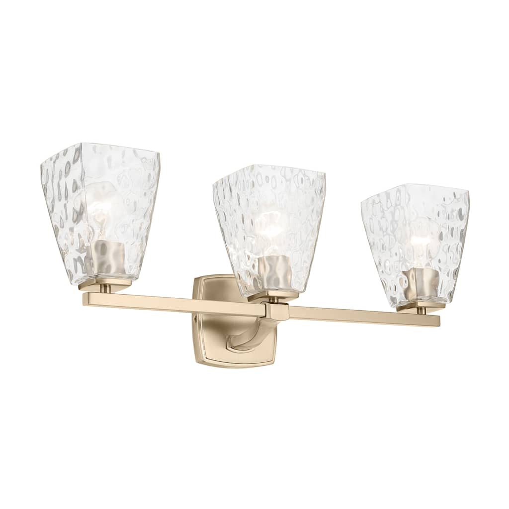 Kichler Lighting Marant 23.75" 3-Light Vanity Light with Clear Water Glass in Champagne Bronze