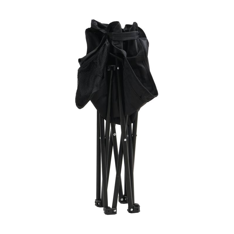 2PCS Folding Portable Outdoor Camping Chairs with Carry Bag Black
