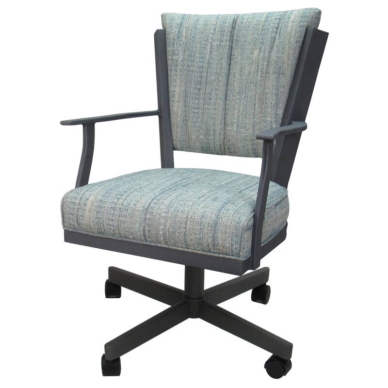 Montana Swivel Metal Dining Caster Chair on Reading Base - Watusi Aquatint - Grey