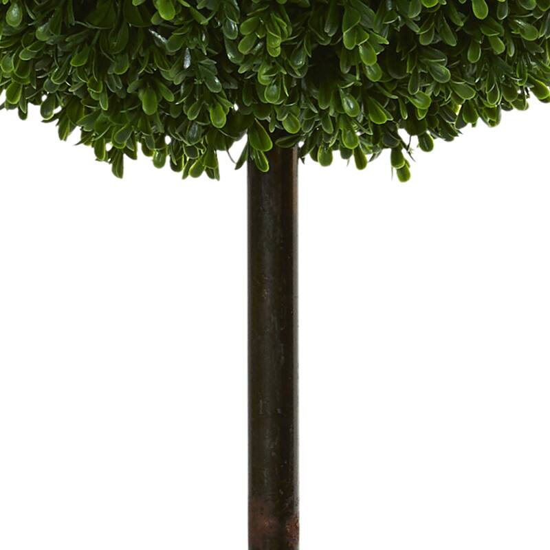 Artificial Topiary Tree Double Ball 3.5 Ft Indoor Outdoor Decor - Green