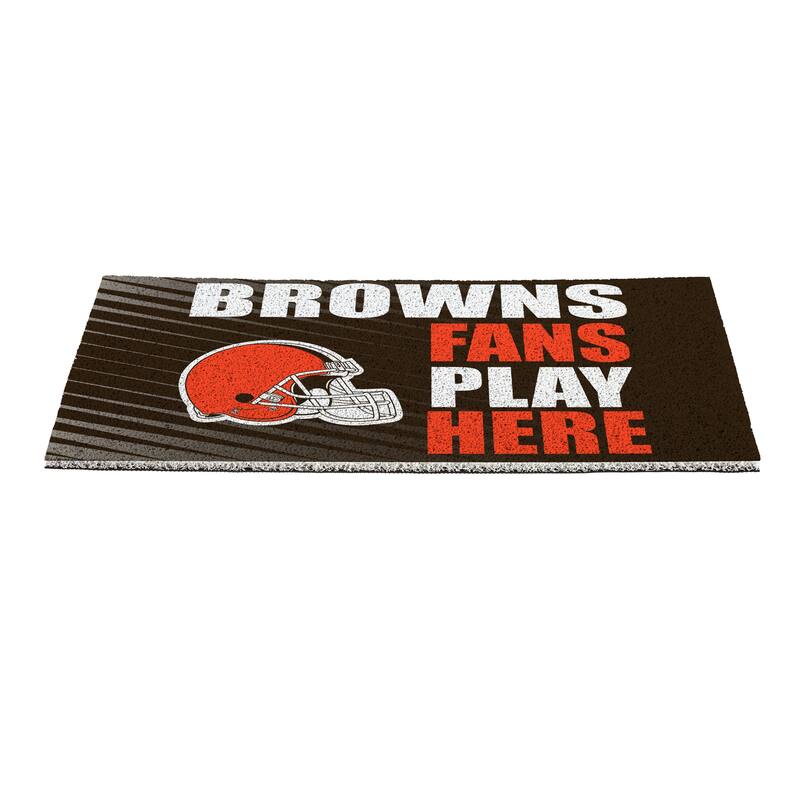 28 in. x 16 in. Cleveland Browns "Fans Play Here" PVC Door Mat