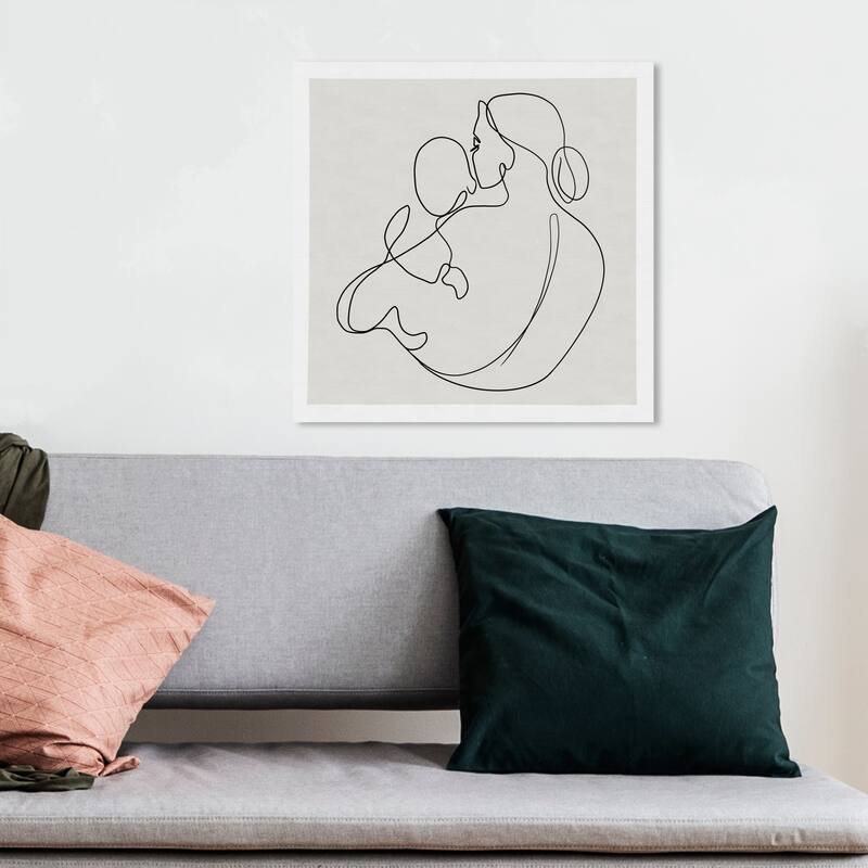 Olivias Easel Prints 'Mother and Child' People and Portraits Black Wall Art Canvas Print - 12 x 12