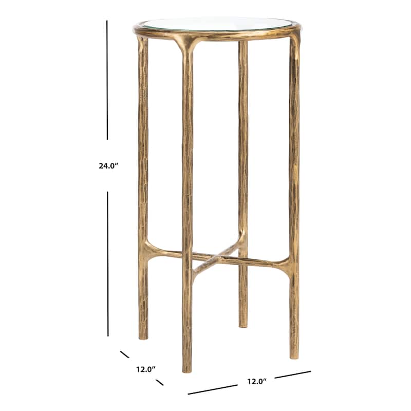 SAFAVIEH Couture Wubke Forged Metal Tall Round End Table, Fully Assembled - 12"W x 12"D x 24"H