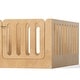 preview thumbnail 8 of 37, Queen Size Montessori Floor Bed with Door & High Fence, Solid Wood Low-Profile Sleep and Play Bed Frame
