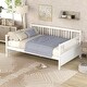 preview thumbnail 1 of 16, Full Size Modern Elegant Style Daybed with Support Legs and Headboard,Underbed Storage White