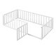 preview thumbnail 4 of 34, Twin Floor Bed Frame, Fun Fence Design with Openable Door, No Slats