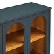 preview thumbnail 30 of 51, Buffet Cabinet with Glass Doors, Arched Cabinet with Adjustable Shelves, Kitchen Storage Cabinet with Rebound Device