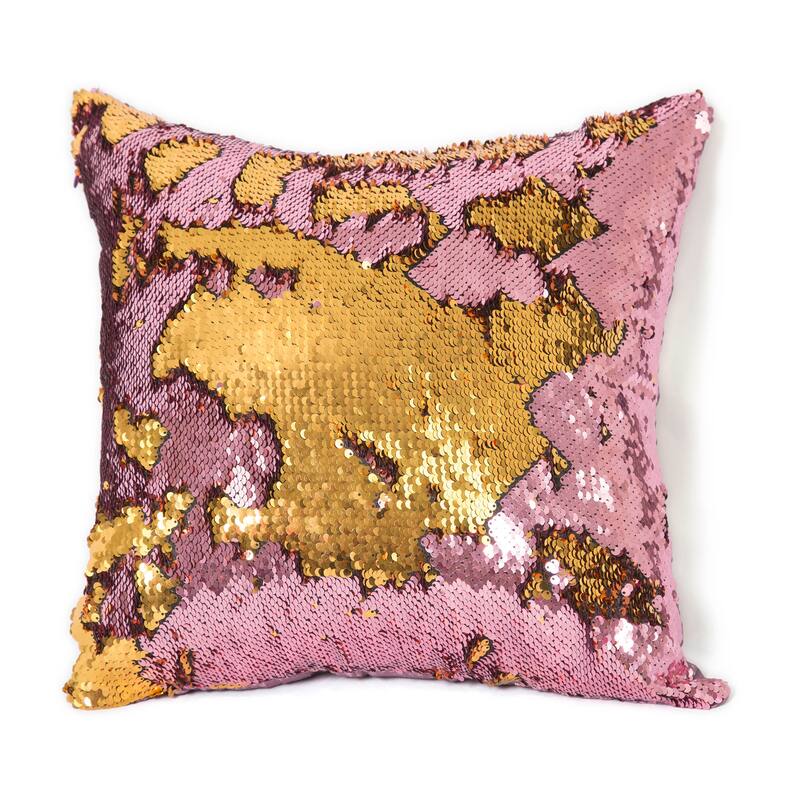 Violet Linen Bally Decorative Mermaid Reversible Sequin Decorative Cushion Cover