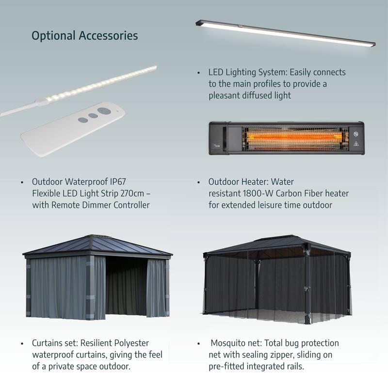 Palermo 10 ft. x 10 ft. Gray/Bronze Outdoor Gazebo