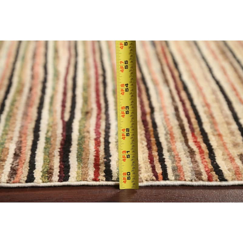 Striped Gabbeh Kashkoli Runner Rug Hand-knotted Oriental Wool Carpet - 2'7" x 9'5"