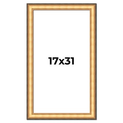 17x31 Frame Gold Plein Aire Solid Wood Picture Frame Width 2 Inches |