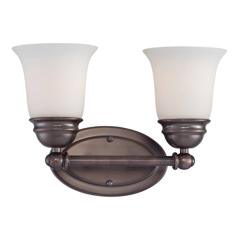 Bella 13-inch Wide 2-Light Vanity Light in Brushed Nickel - 13 - Oil Rubbed Bronze