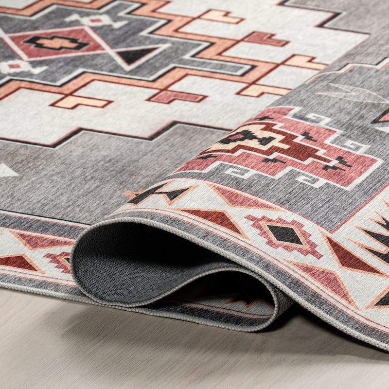 Nuloom Lynx Southwestern SplashGuard Machine Washable Area Rug
