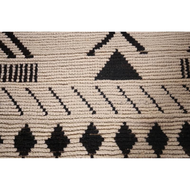 Striped Moroccan Oriental Accent Rug Hand-Knotted Wool Carpet - 3'0"x 5'3"