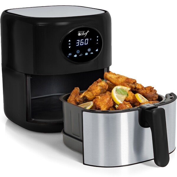 Deco Chef 3.7QT Digital Air Fryer with 6 Cooking Presets Basket