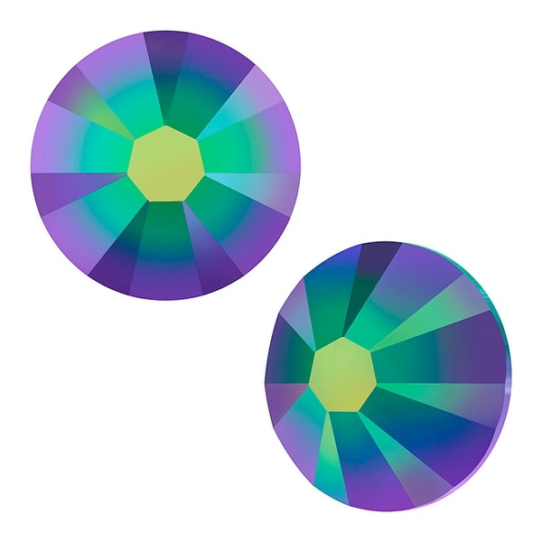 Swarovski Elements Crystal, Round Flatback Rhinestone SS7 2.2mm, 72 Pieces, Crystal Scarabaeus Green
