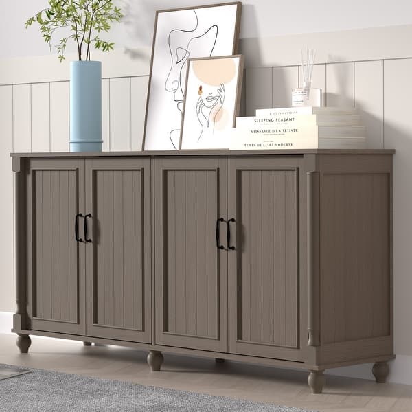 63" Green Sideboard Buffet Cabinet - Modern Storage Cabinet With Drawers, Coffee Bar For Living Room Or Kitchen