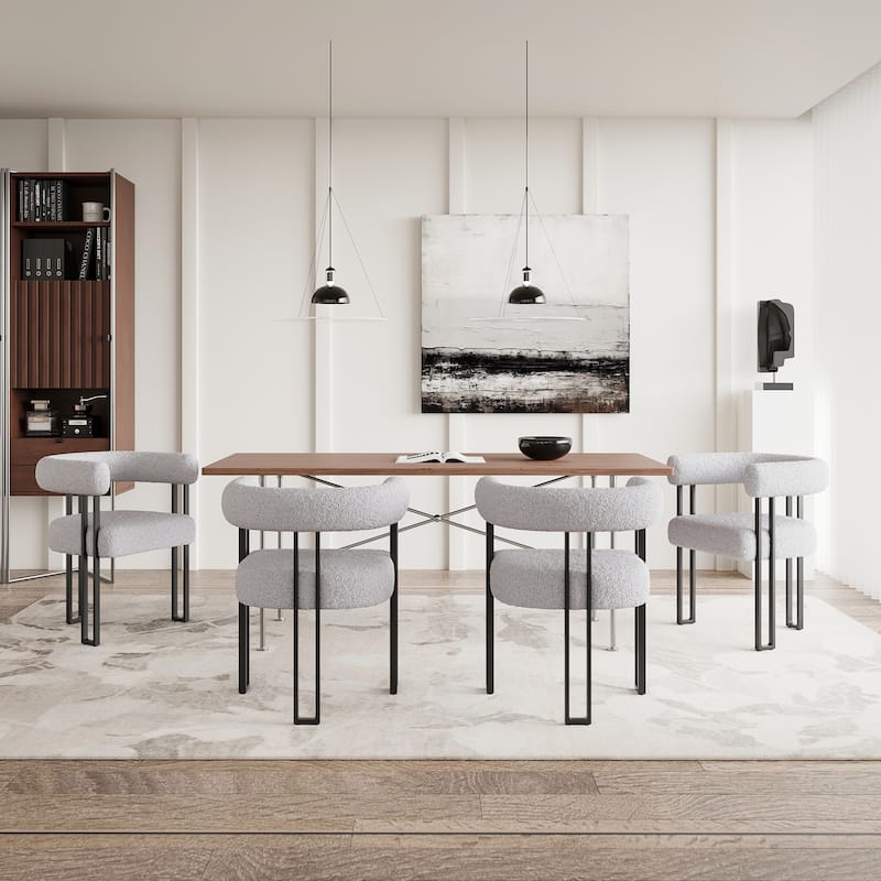 Set of 2 Upholstered Dining Arm Chairs