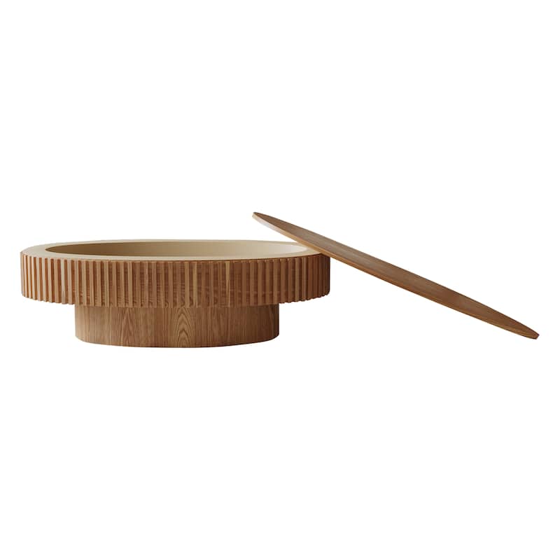 GDF Studio - Elowen 47 Inch Oval Coffee Table with Storage
