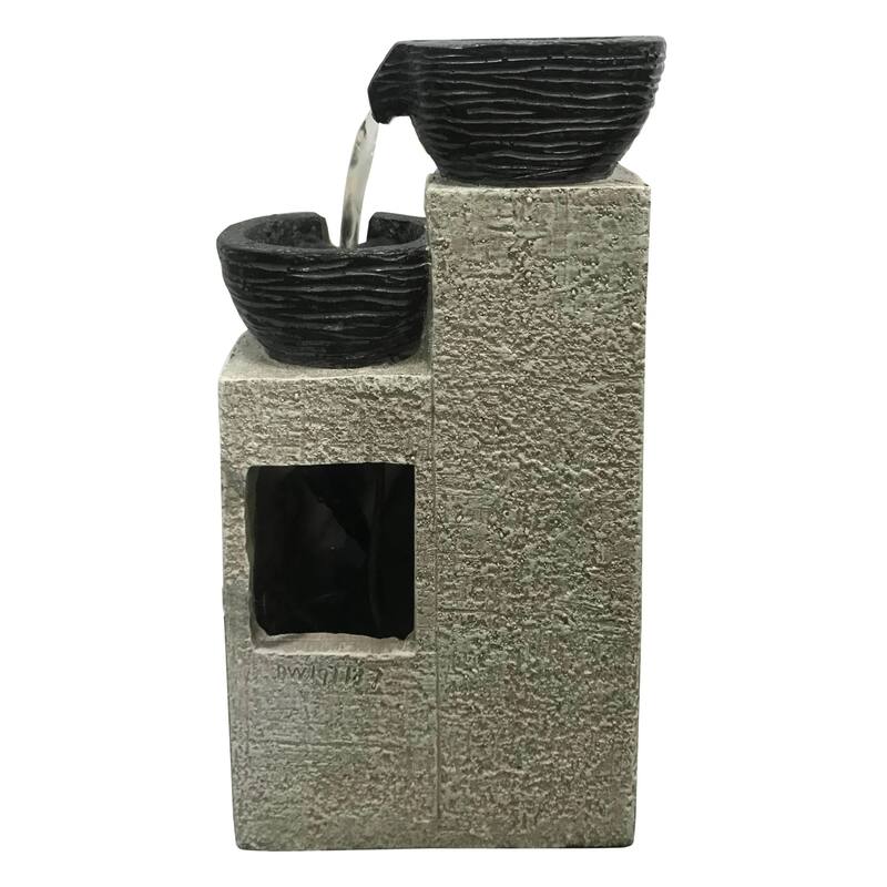 LED Lighted Cascading 4-Tier Stacking Bowl Tabletop Fountain - 11"