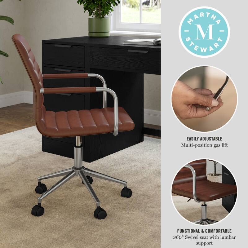 Martha Stewart Upholstered Swivel Office Chair