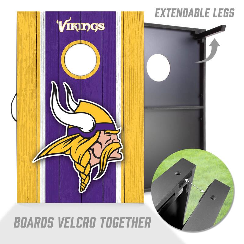 Minnesota Vikings NFL Compact 2x3 Tailgate Cornhole Board Set