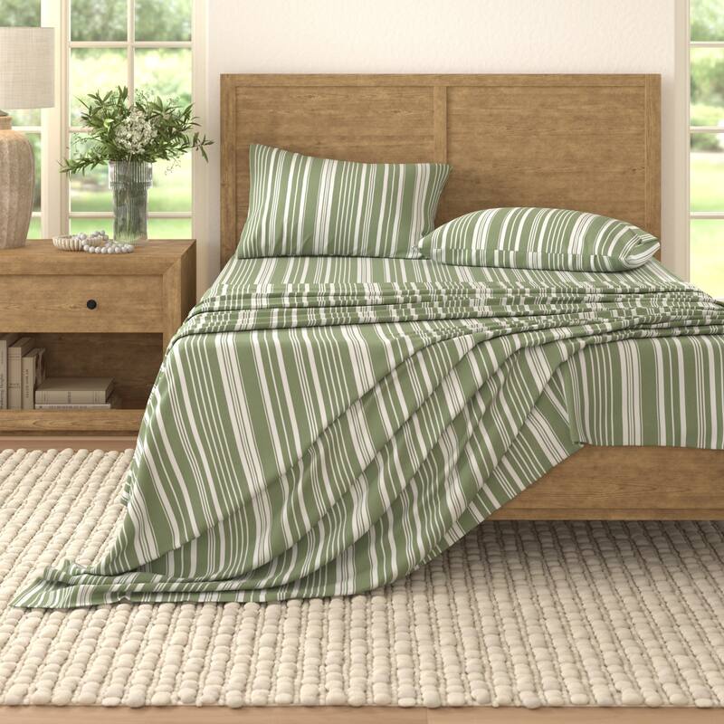 Linery & Co. Striped Brushed Microfiber Bed Sheet Set