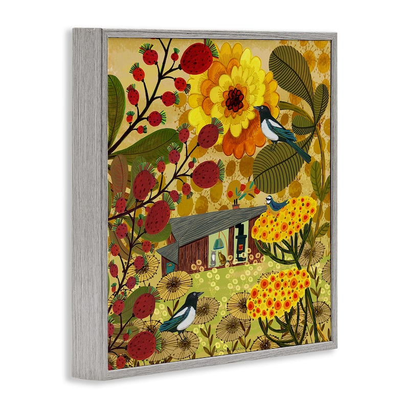 Stupell Warm Autumnal Cottage Framed Giclee Art Design By Kay Widdowson