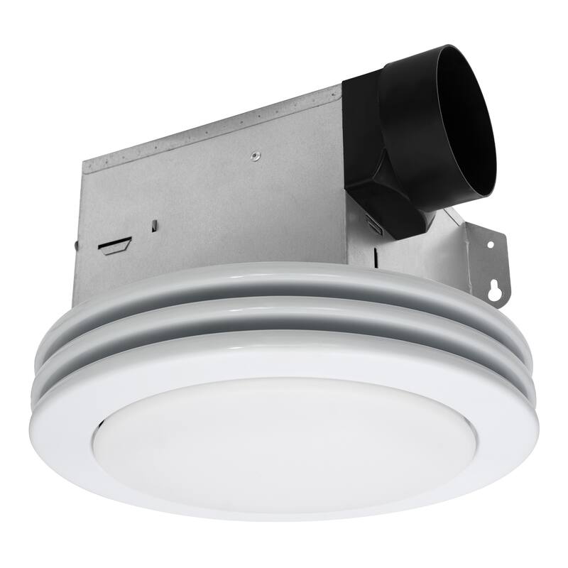 Akicon Bathroom Exhaust Fan with Light, 15W Dimmable 3CCT LED Light with Night Light - Satin White