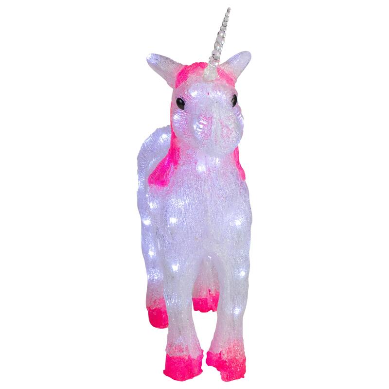 23" Lighted Acrylic Unicorn Christmas Display Decoration