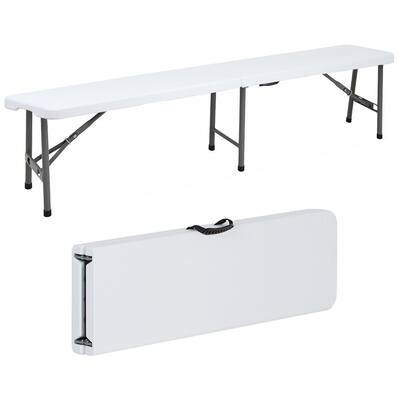 SUGIFT 6 ft Plastic Folding Bench Portable Indoor Outdoor Bench
