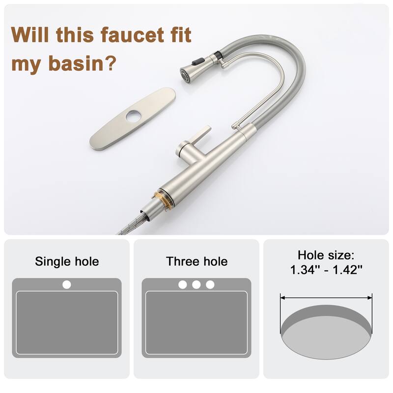 Spring Kitchen Sink Faucet with Detachable Towel Rack, Kitchen Faucet for Kitchen Sink