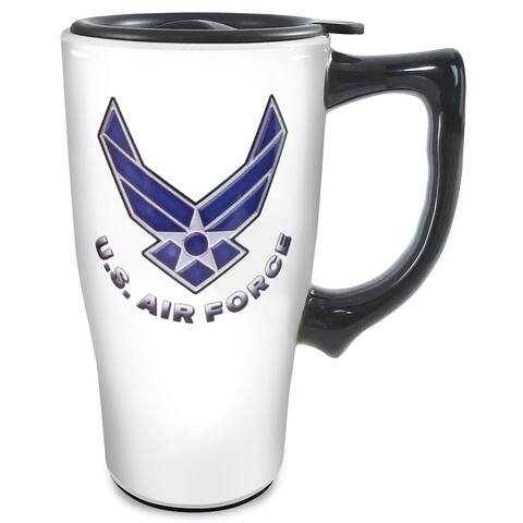 Military Seal Double-Walled Ceramic Travel Mug - 7.000 x 5.500 x 4.000