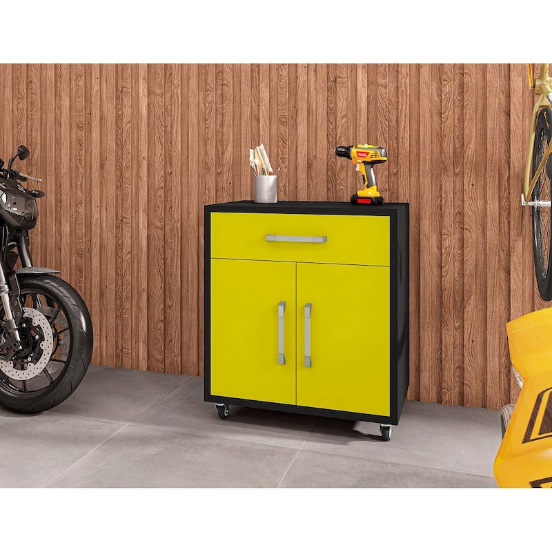 Manhattan Comfort Eiffel Mobile Garage Cabinet (Set of 2)