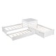 preview thumbnail 7 of 25, L-shaped Twin Size Platform Bed with Trundle and Drawers Linked with Built-in Desk, White