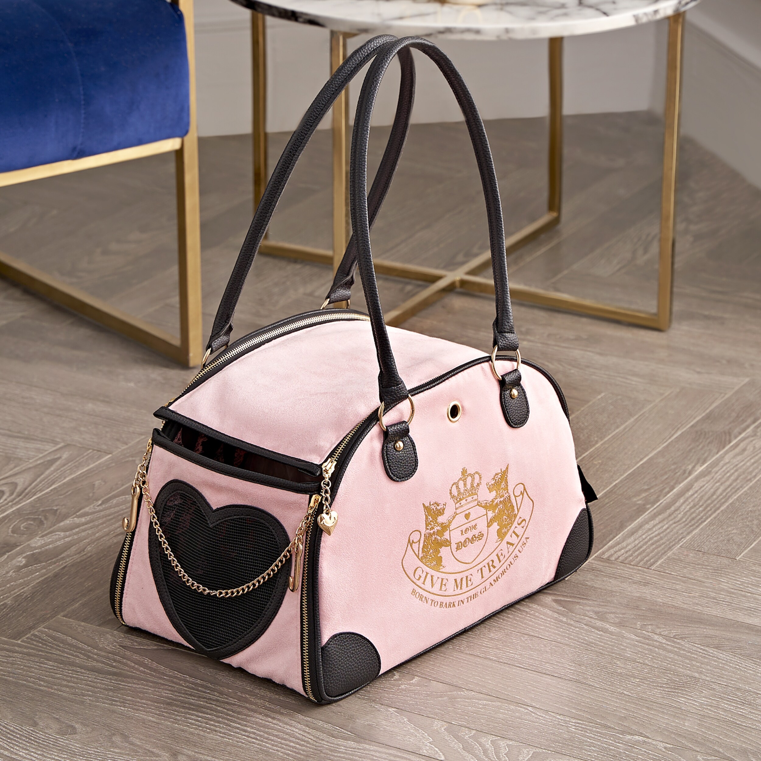 Juicy Couture Give Me Treats Pet Carrier Stylish Travel Bag