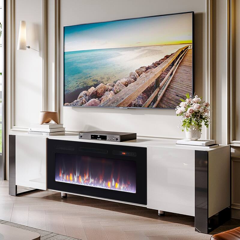 70" Modern Entertainment Center with 36" Fireplace
