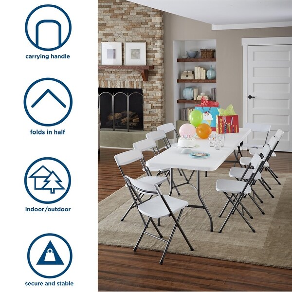 COSCO Deluxe 8 ft. Fold-in-Half Indoor & Outdoor Blow Molded