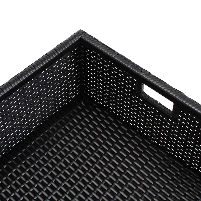 SAFAVIEH Outdoor Algrid Settee with Storage Ottomans (Set of 2) - 29Wx23Dx25H